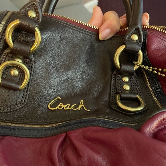 Coach Y2k era Burgundy and Dark Brown Leather Satchel EUC - Picture 6 of 10